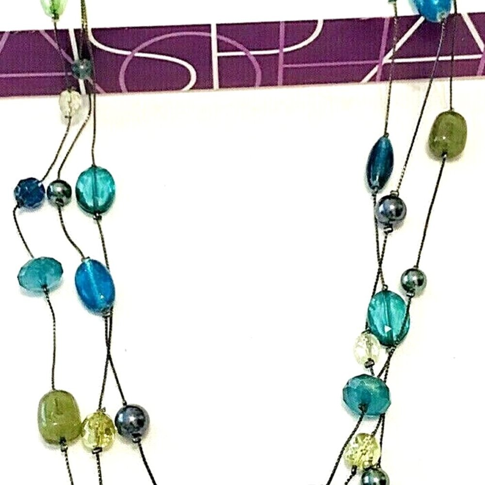 Lia Sophia Sea Glass necklace long Multi Colored